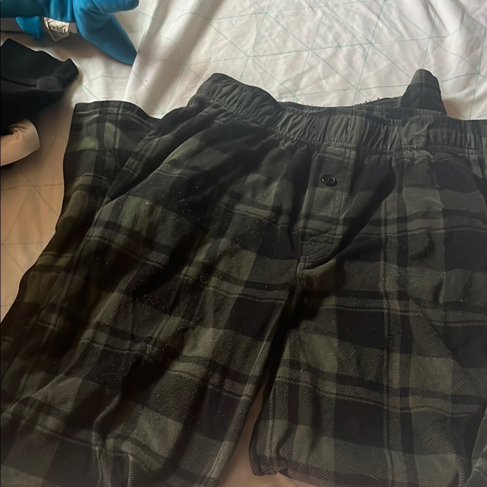 Black and green plain pj pants